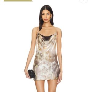 Jaded London Metallic Cowl Slip Dress
